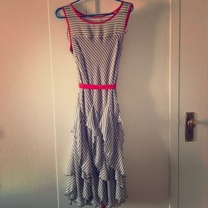 Grey,White and Pink summer dress.